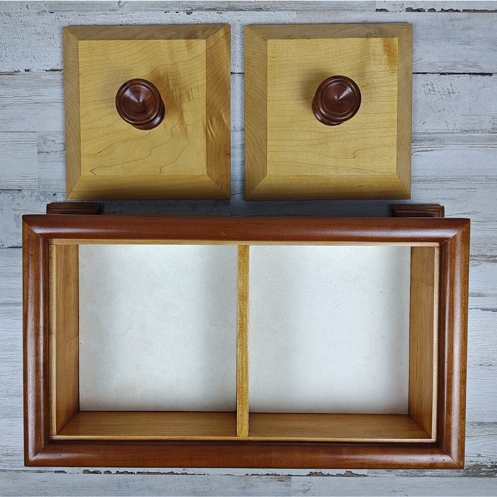 Dual Compartment Lidded Wooden Trinket/Countertop Box Post-Mid-Century-Modern - Picture 4 of 8